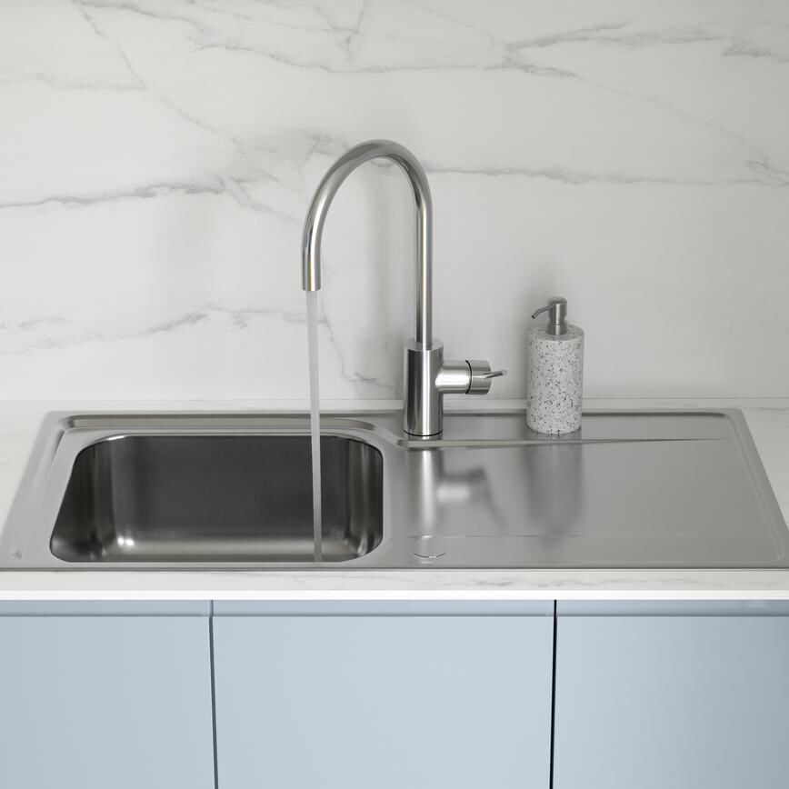 Clerkenwell Gloss Mist Dove Grey Sink & Tap 