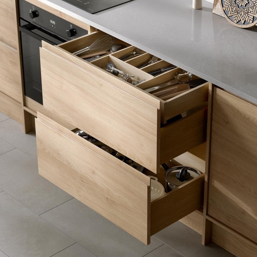 Clerkenwell Natural Oak & Super Matt Porcelain Drawer Storage