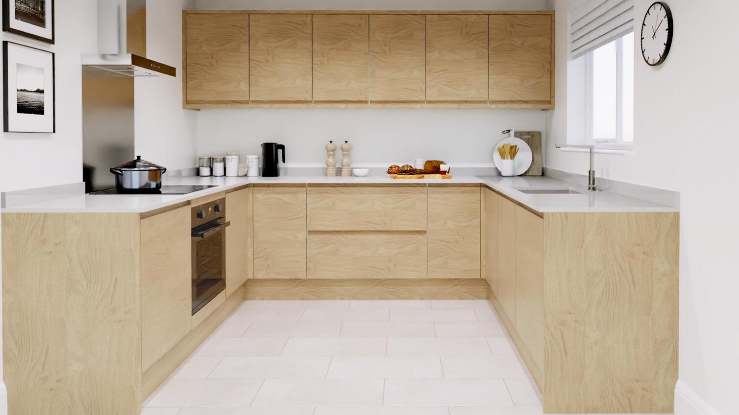 Clerkenwell Standard Natural Oak EKES Set Shot U Shaped CAD