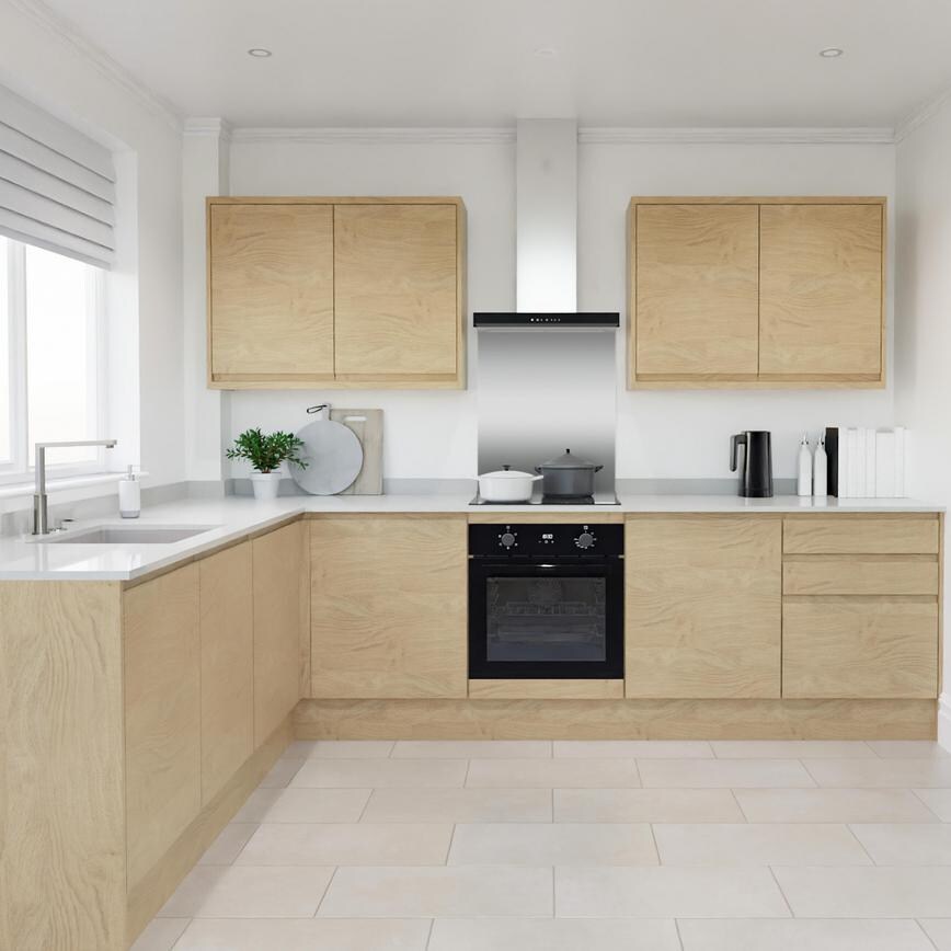 Clerkenwell Standard Natural Oak EKES Set Shot L Shaped CAD