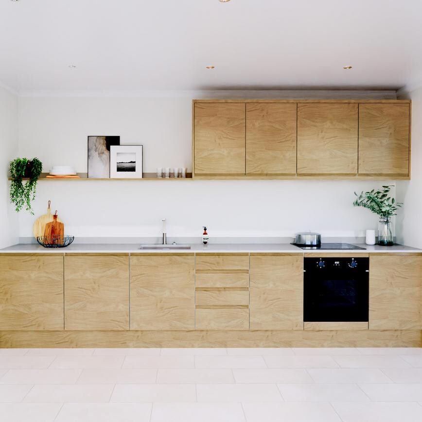 Clerkenwell Standard Natural Oak EKES Set Shot Single Wall CAD
