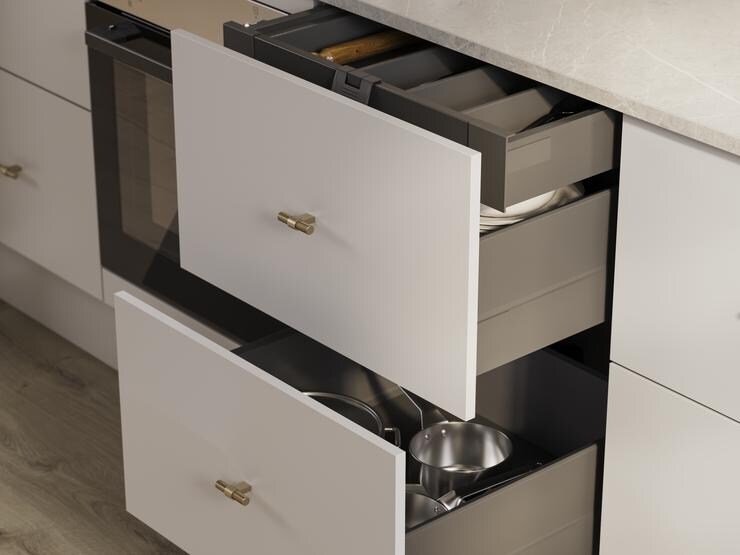 Greenwich Dove Grey Open Drawers 