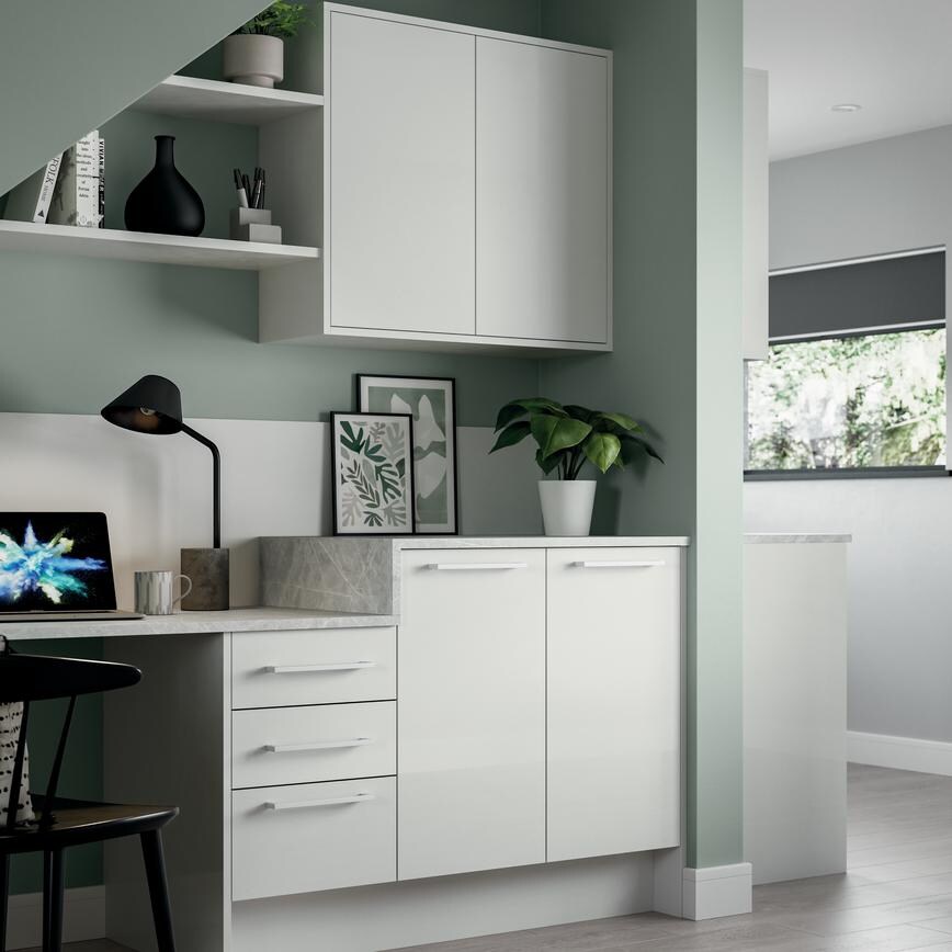 Greenwich Gloss White Office Area