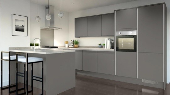 Greenwich Croft Grey Handless EKES Penisula 