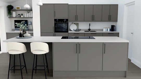 Greenwich Croft Grey Island EKES Kitchen Set Shot 