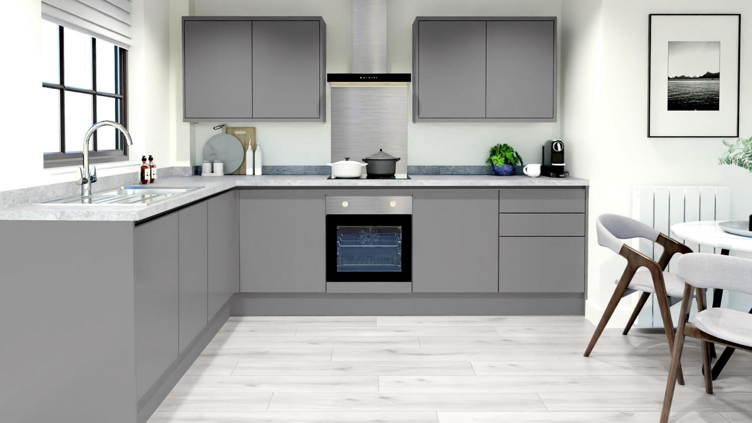 Greenwich Slate Grey Linear EKES LShape