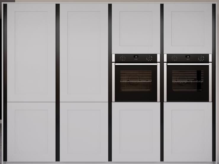Chelford Dove Grey Handleless Towers Detail