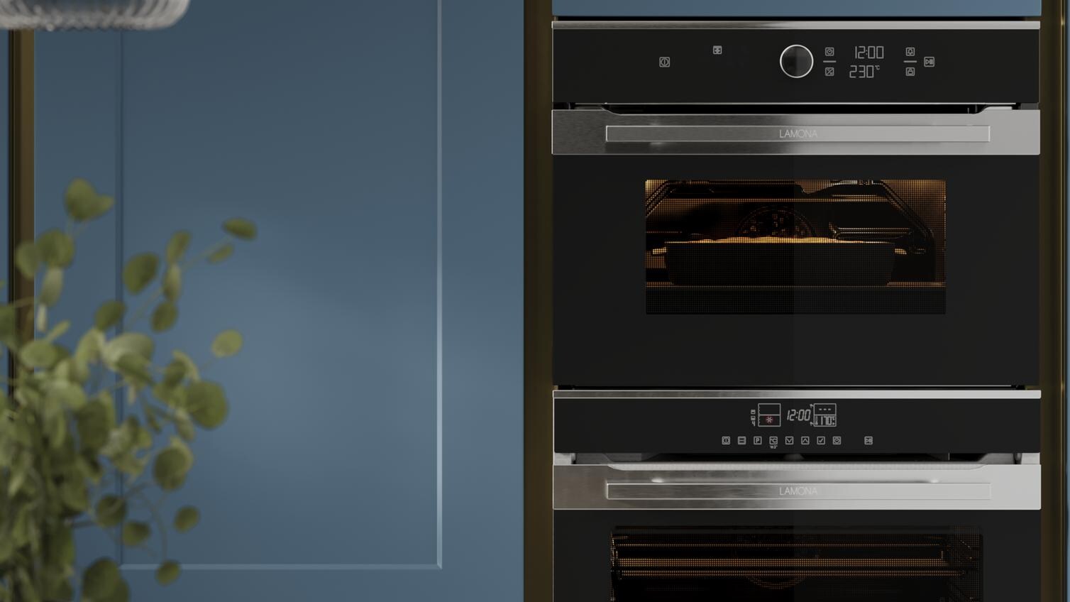 Chelford Marine Blue Handleless Oven Cameo