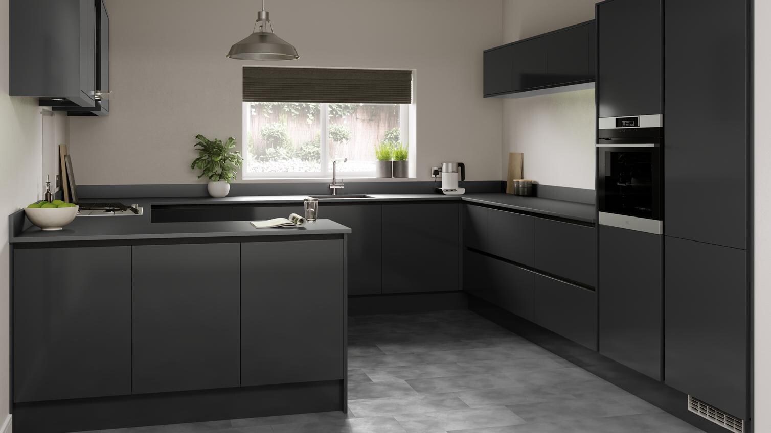 Hockley Mirror Gloss Charcoal Linear EKES Peninsula