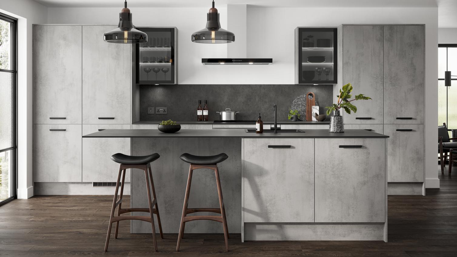 Hockley Concrete Kitchen Main Set Shot