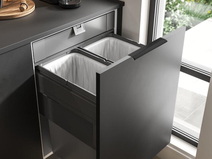 Hockley Super Matt Black And Textures Concrete Waste Bin