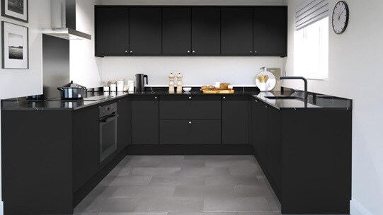 Hockley Super Matt Black Set Shot U Shaped