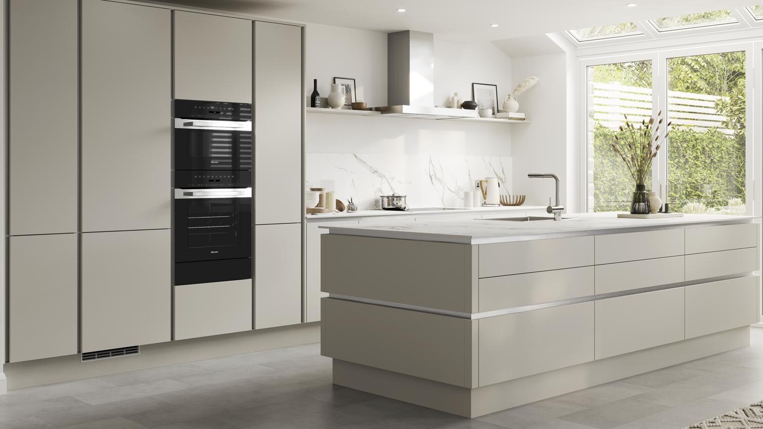 Hockley Super Matt Handleless Sandstone Wide cameo