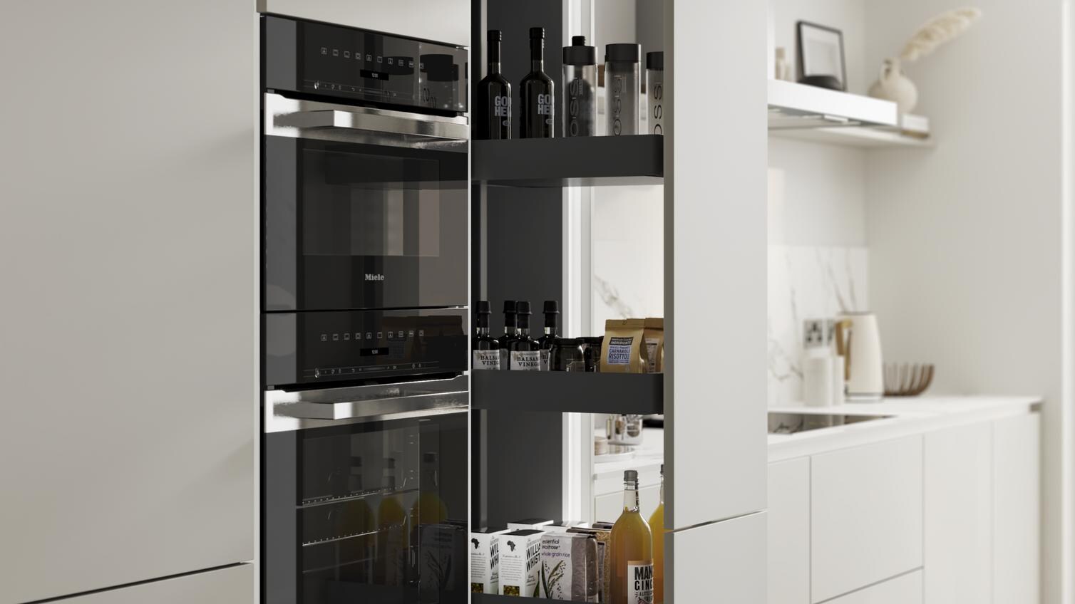 Hockley Super Matt Handleless Sandstone Cabinet Cameo