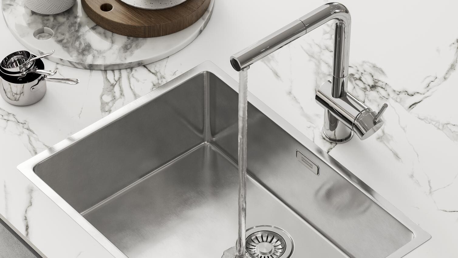 Hockley Super Matt Concrete Handleless Sink Detail