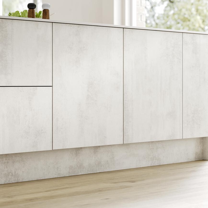 Hockley Textures White Stone & Clerkenwell Super Matt Sand Grey Bank Of Frontals