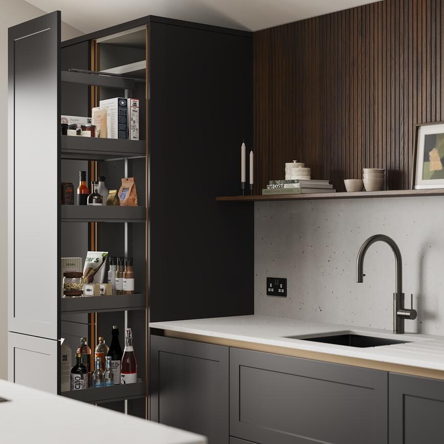 Frome Charcoal Handleless Tower Storage Additional
