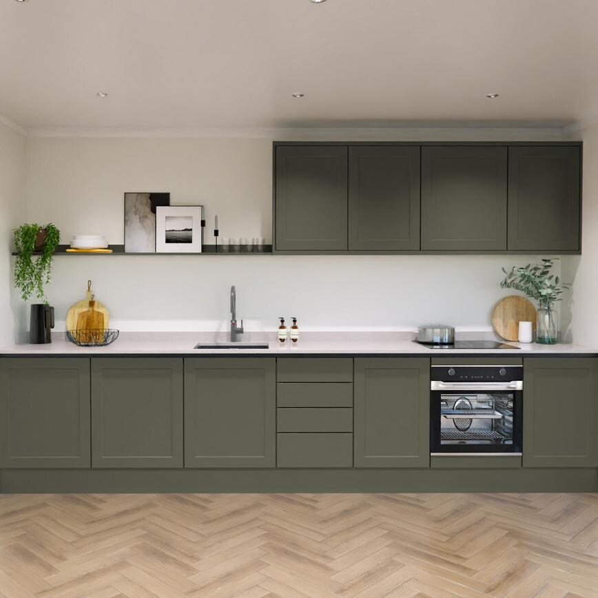 Frome Ash Green Handleless EKES SingleWall
