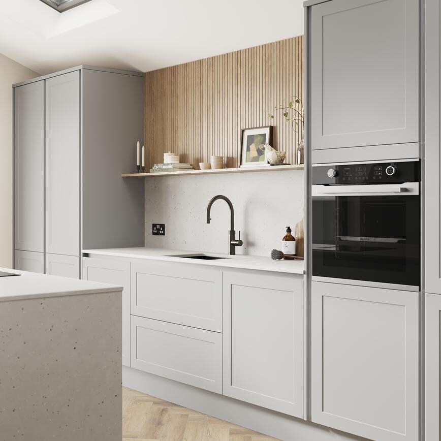 Frome Dove Grey Handleless Alternative Angle