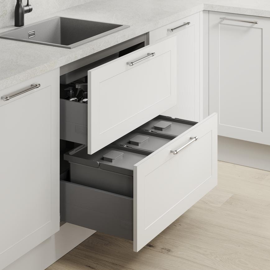Frome Dove Grey & Hockley Textures Dark Oak Drawer Storage