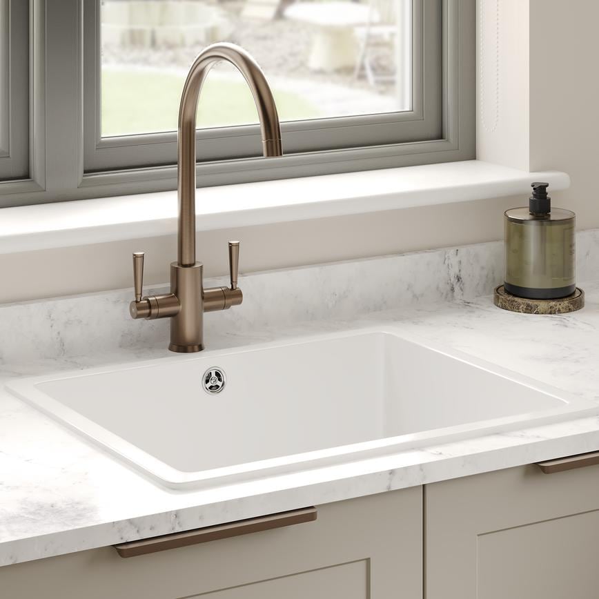 Frome Sandstone & Ash Green Sink & Tap
