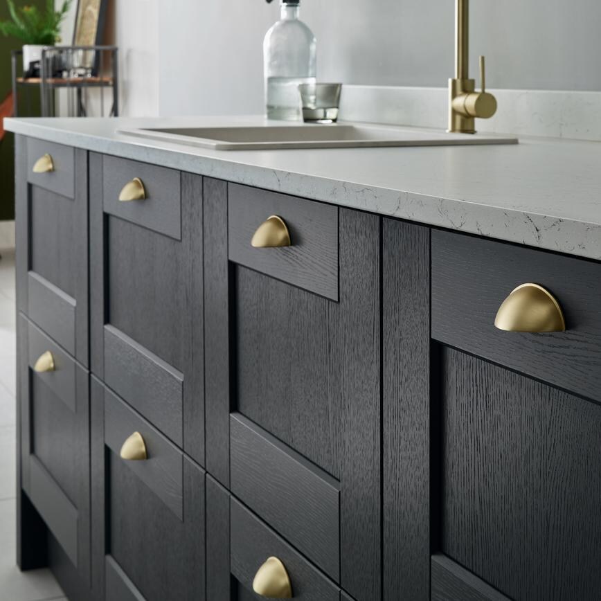 Brushed Brass Effect Contemporary cup handle