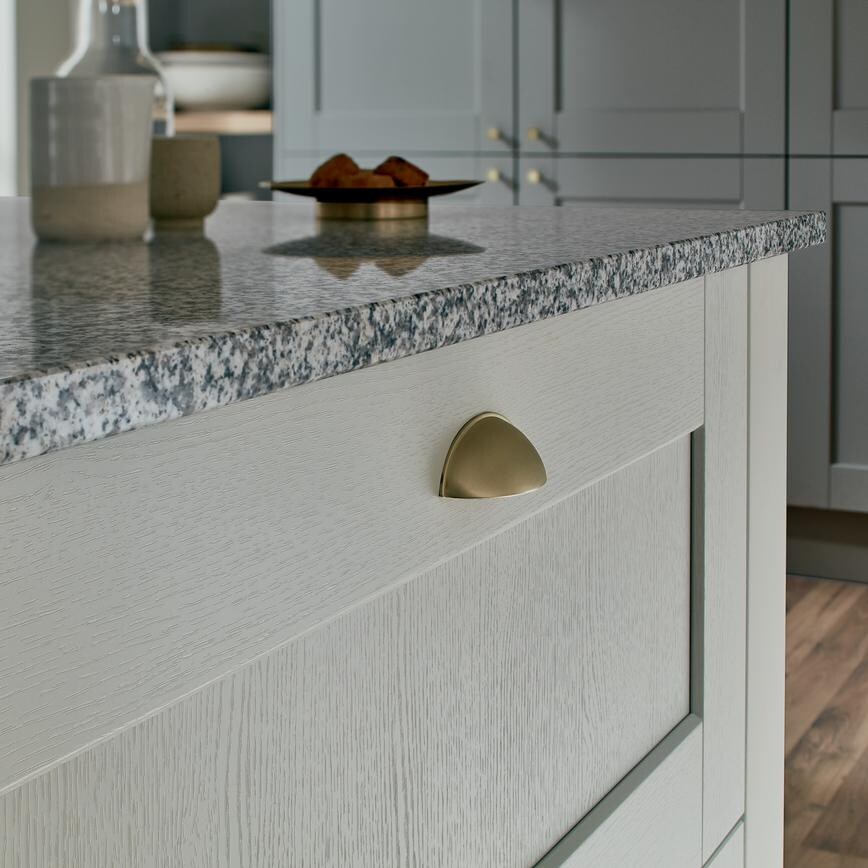 Brushed Brass Effect Cup and Knob Handles