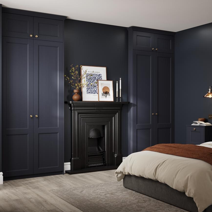 Bridgemere Navy Bedroom Built In Full Hight Warderobe 