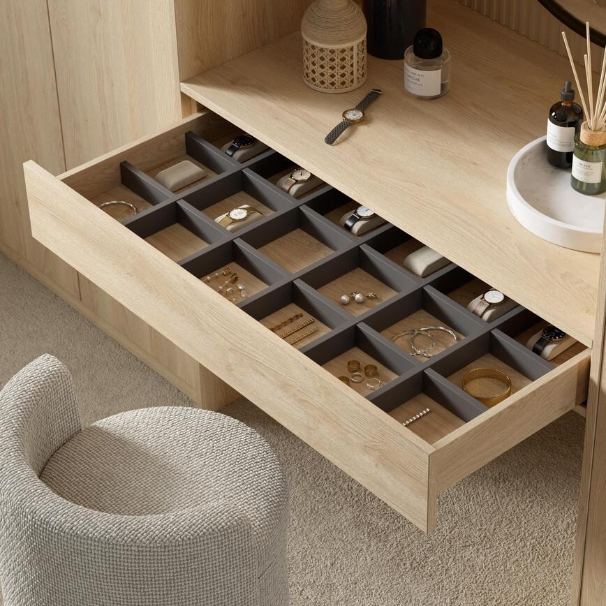 Hockley Textures Oak Bedroom Drawer Storage