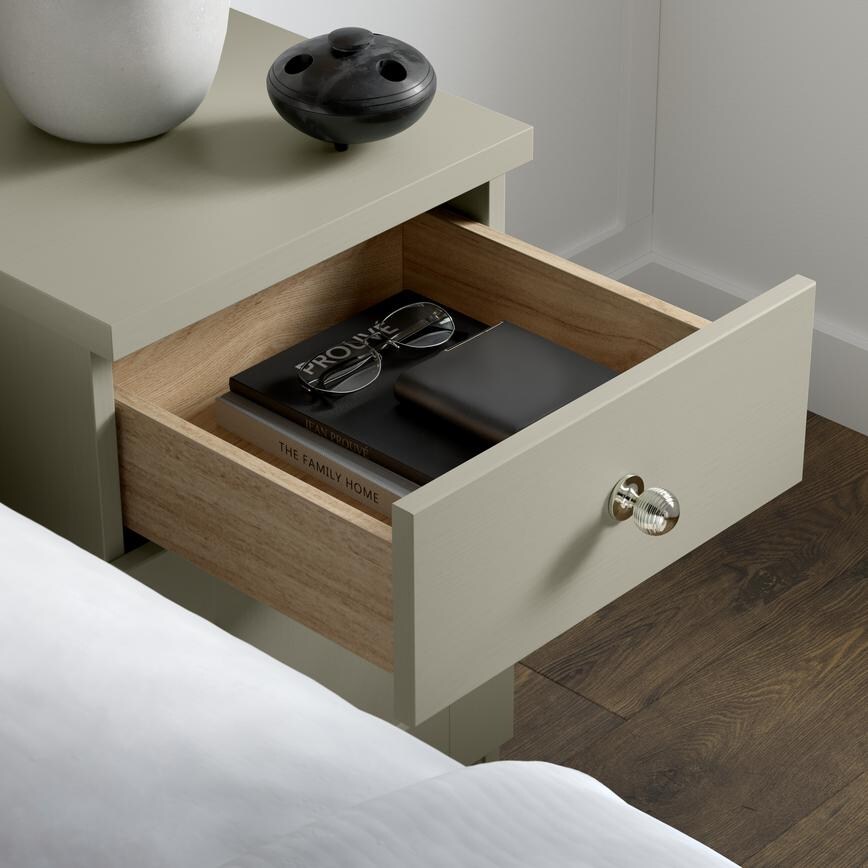 Halesworth Sage Green Open BedsideDrawer