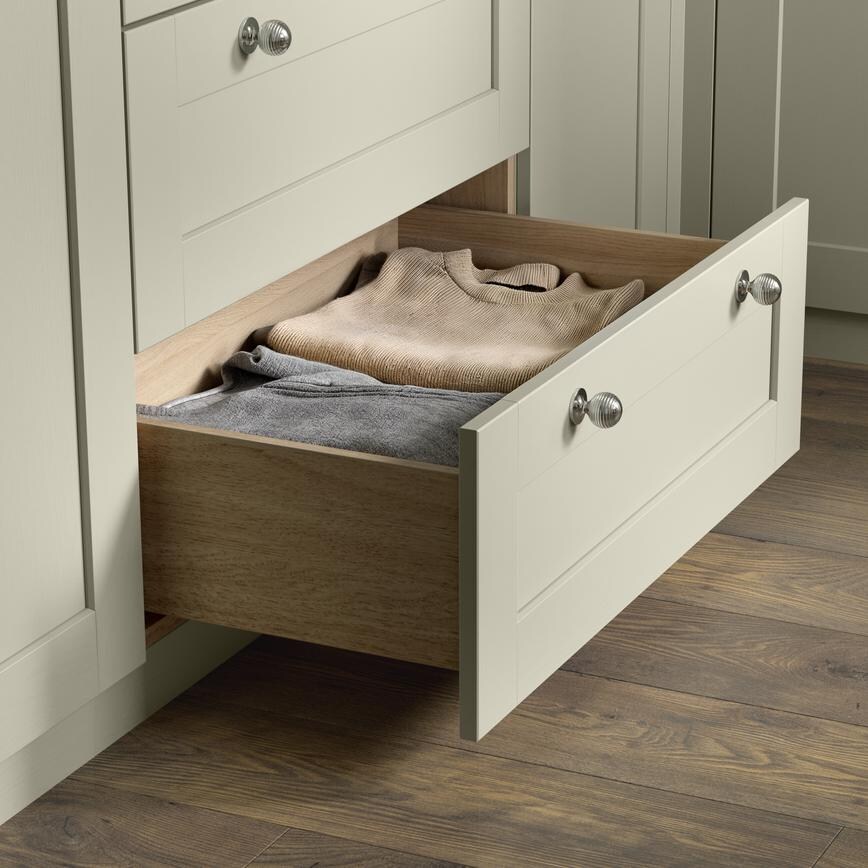 Halesworth Sage Green Open Wardrobe Drawers