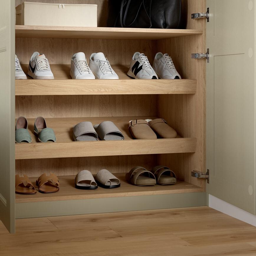 Bridgemere Sage Green Open Wardrobe Shoe Shel