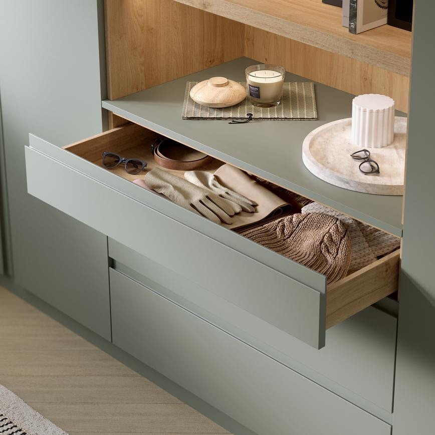 Clerkenwell Super Matt Reed Green Open Drawers