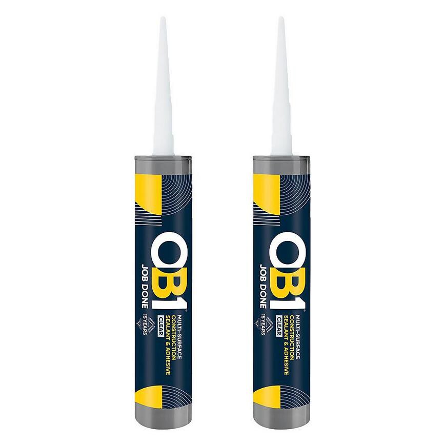OB1 290ml Clear Adhesive and Sealant Pack of 2