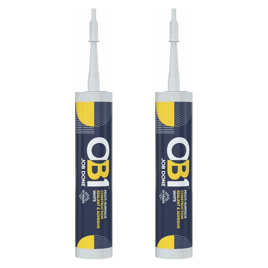 OB1 290ml White Adhesive and Sealant Pack of 2