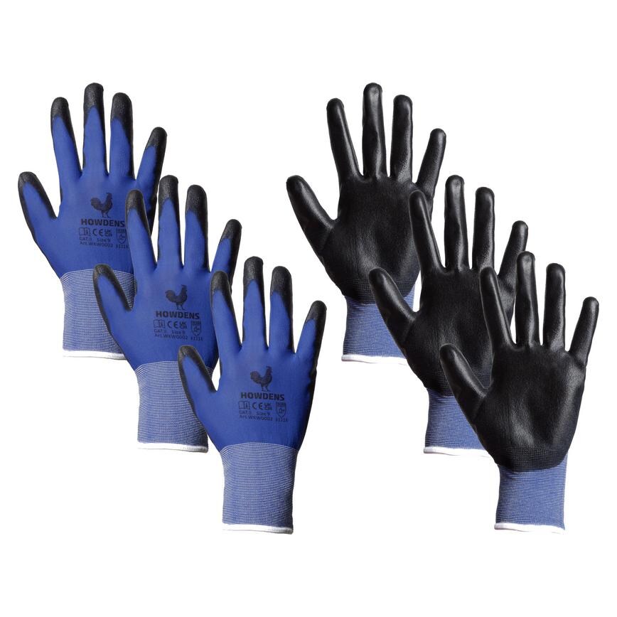 Rooster Multibuy Blue Work Gloves 3 pack
