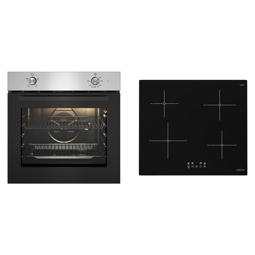 Lamona Single Conventional Oven & Lamona 4 Zone Induction Hob Package