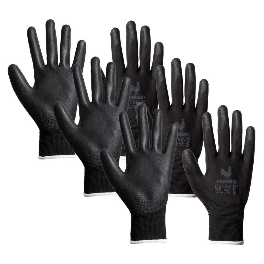 Howdens Black Extra Large General Handling Gloves Pack of 3