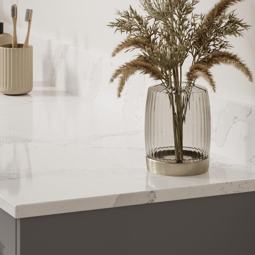 Greenwich Gloss Slate Grey Bathroom Worktop