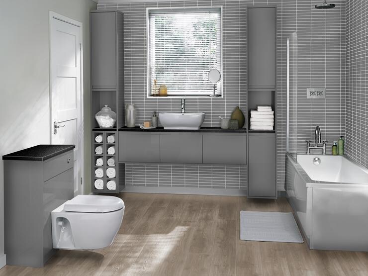 Clerkenwell Gloss Slate Grey bathroom