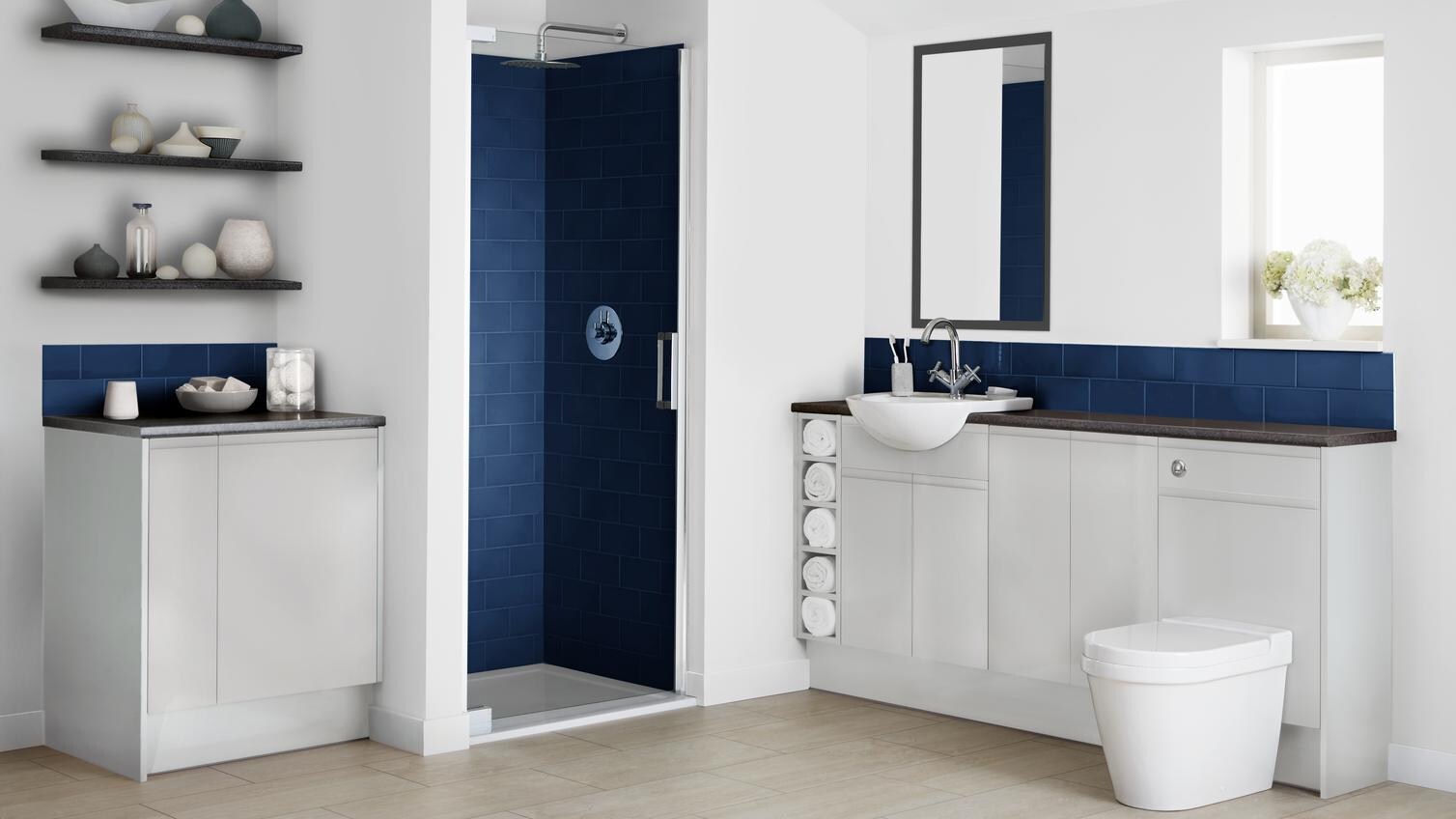 Clerkenwell gloss dove grey bathroom