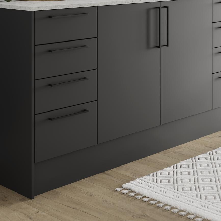 Hockley Super Matt Charcoal Bathroom - Frontal cameo