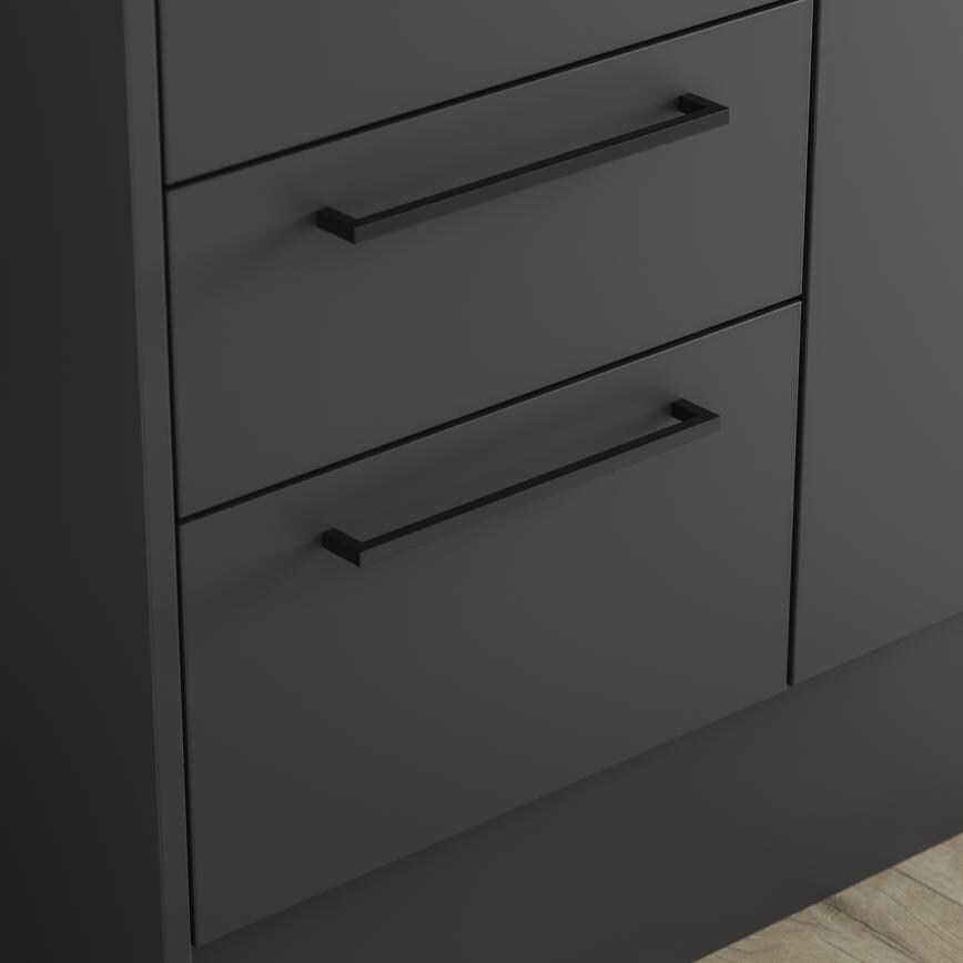 Hockley Super Matt Charcoal Bathroom - Handle cameo