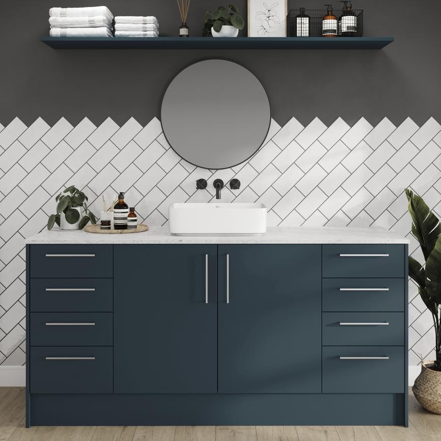 Hockley Super Matt Marine Blue Bathroom Front Cameo