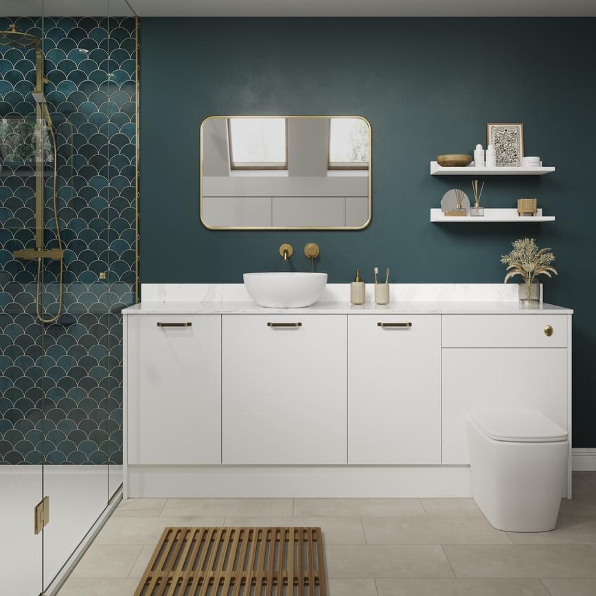 Hockley SM White Bathroom Front View