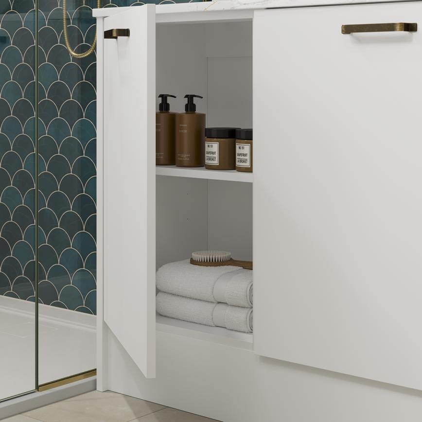 Hockley SM White Bathroom Door Opened