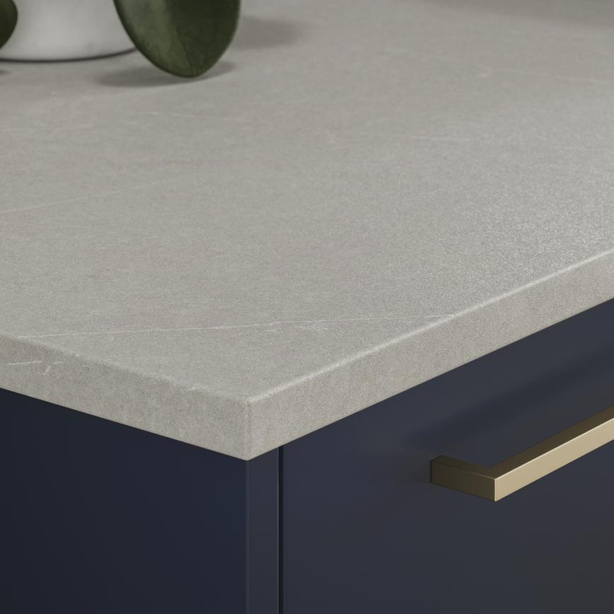 Hockley Super Matt Navy Bathroom with Miami White Quartz Worktop