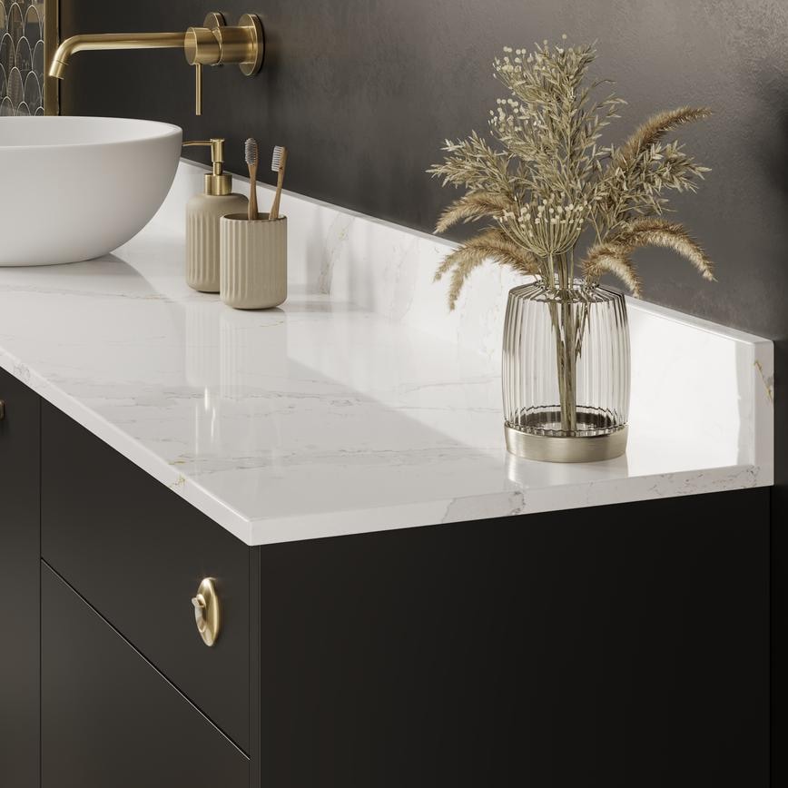 Hockley Super Matt Black Bathroom Cabinet Worktop