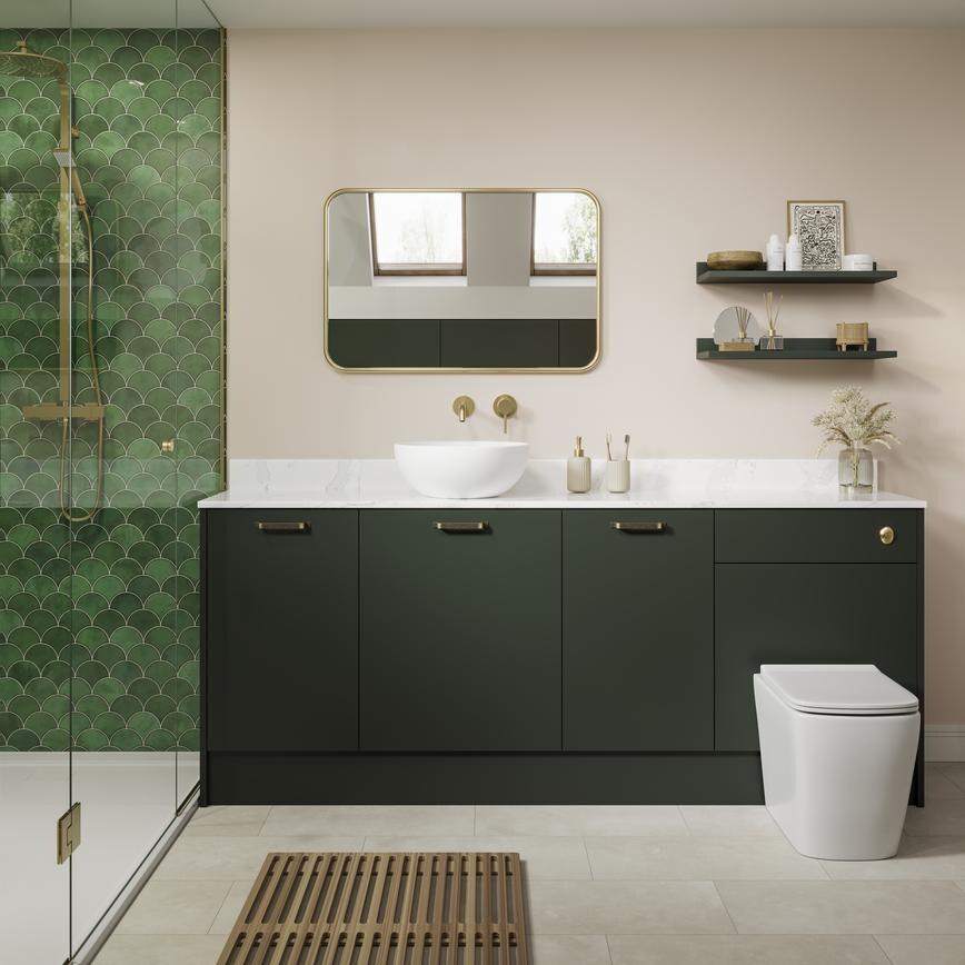 Hockley SM Fir Green Bathroom Front View