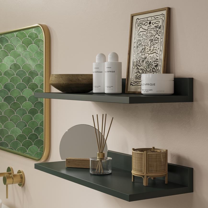 Hockley SM Fir Green Bathroom Main Shelves